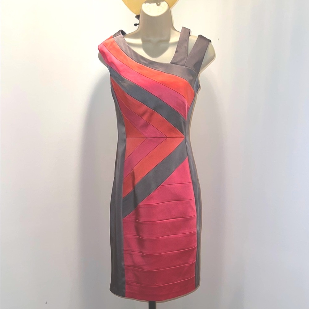 Beautiful gray, pink & orange Jax Dress
